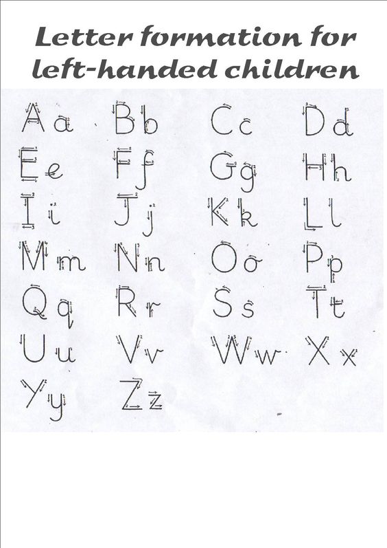 Free Printable Left Handed Writing Worksheets