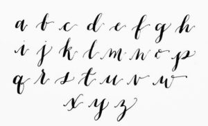 Alfabeto caligrafía moderna minúsculas