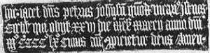 Texto original en Gótica Textura Quadrata siglo XV