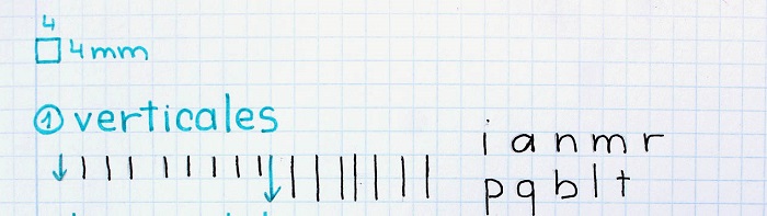 trazos básicos mejorar letra para zurdos verticales