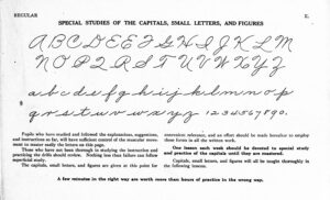 Alfabeto cursiva americana método Palmer