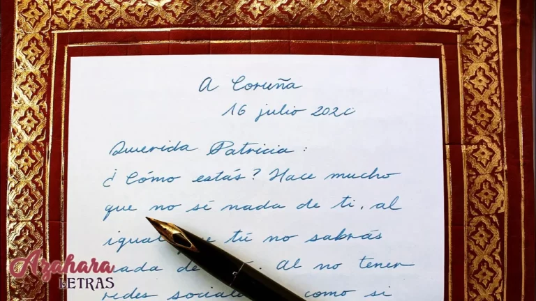 Caligrafía elegante para cartas